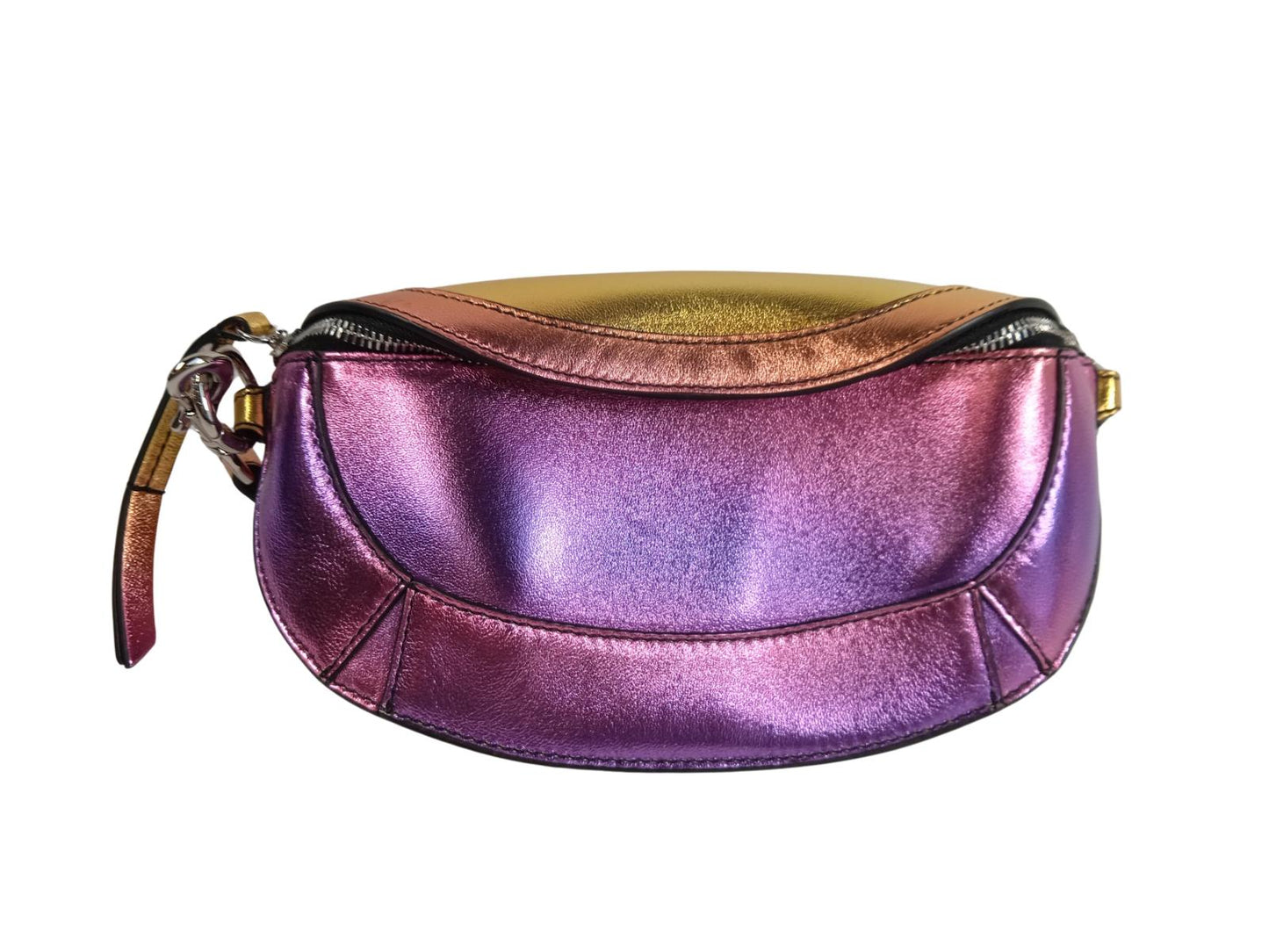 ISABEL MARANT Ladies Pink Metallic Leather Skana Mini Belt Bag One Size NEW