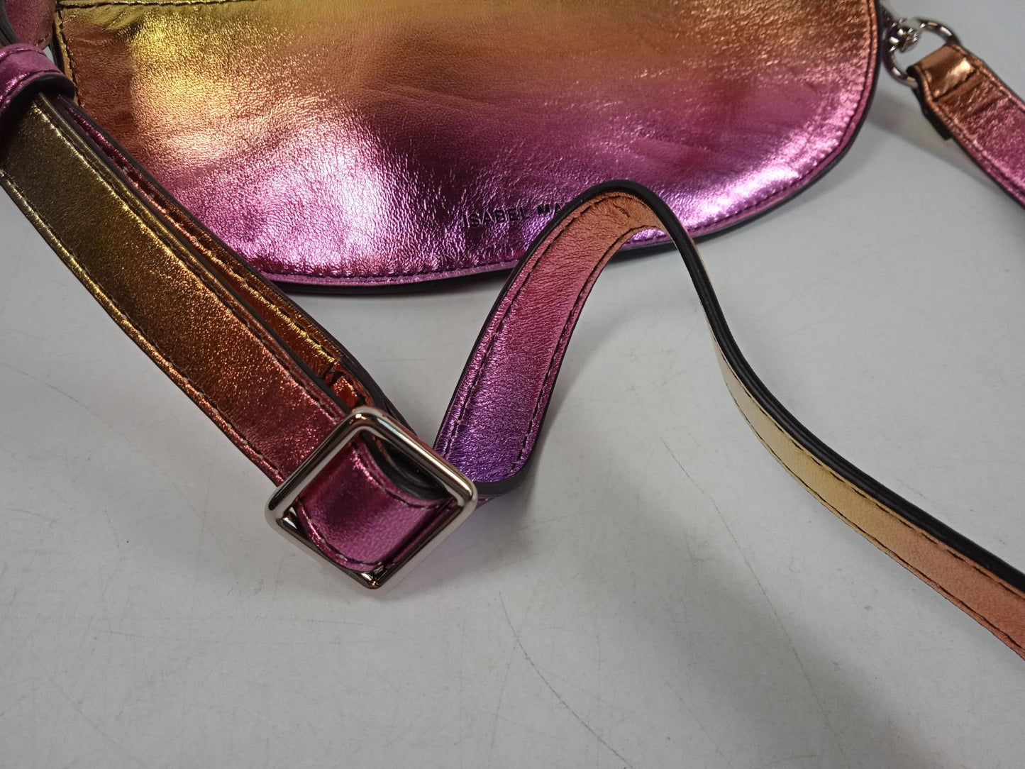 ISABEL MARANT Ladies Pink Metallic Leather Skana Mini Belt Bag One Size NEW