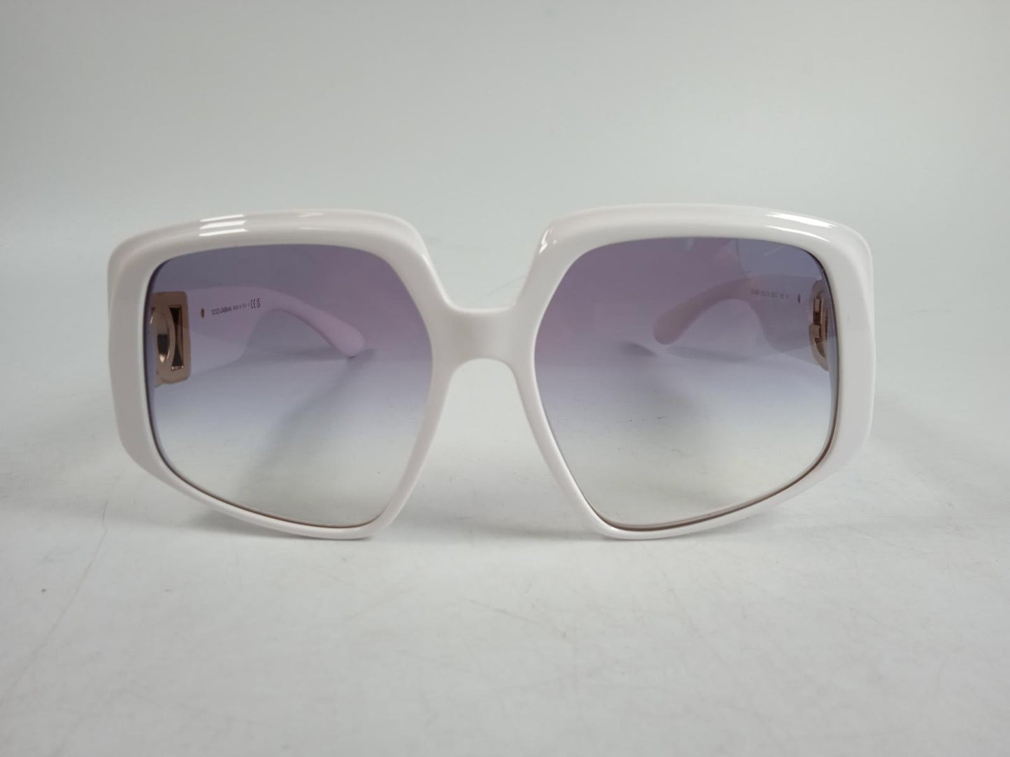 DOLCE & GABBANA Ladies White Square Frame Oversized Sunglasses One Size NEW