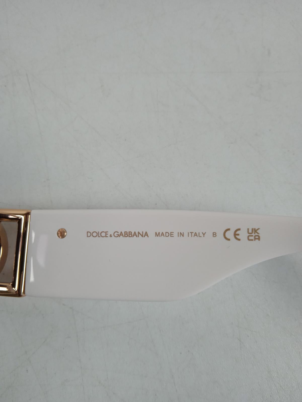 DOLCE & GABBANA Ladies White Square Frame Oversized Sunglasses One Size NEW