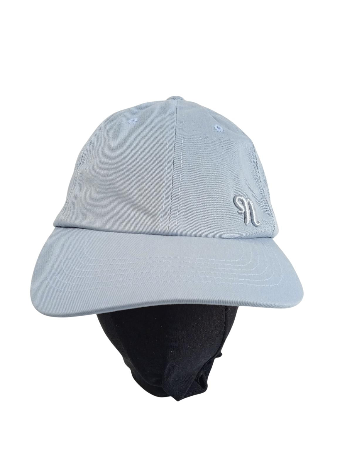 NANUSHKA Ladies Pale Blue Cotton Symbol Embroidered Logo Baseball Cap OS NEW