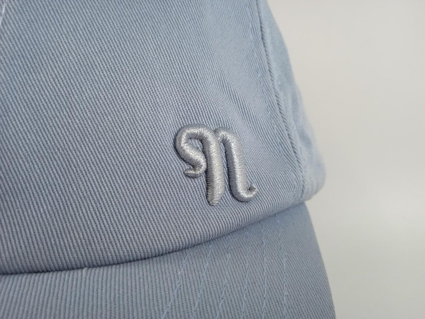 NANUSHKA Ladies Pale Blue Cotton Symbol Embroidered Logo Baseball Cap OS NEW