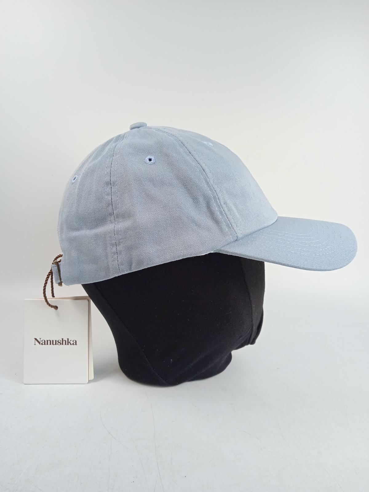 NANUSHKA Ladies Pale Blue Cotton Symbol Embroidered Logo Baseball Cap OS NEW
