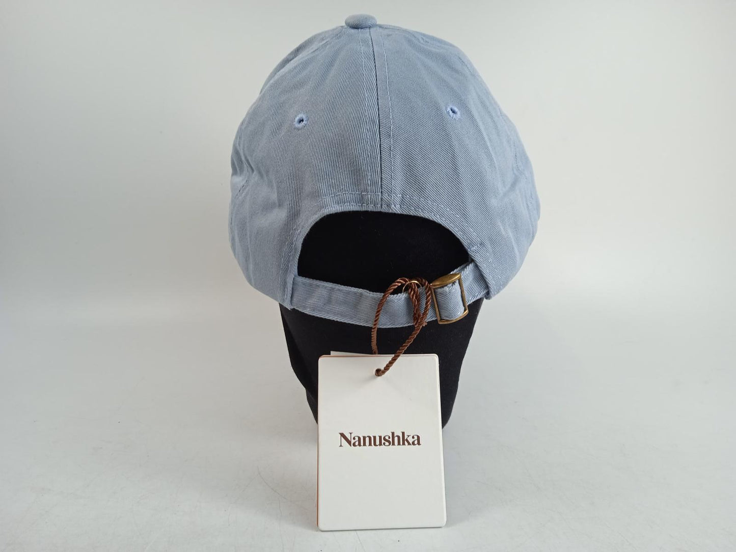 NANUSHKA Ladies Pale Blue Cotton Symbol Embroidered Logo Baseball Cap OS NEW