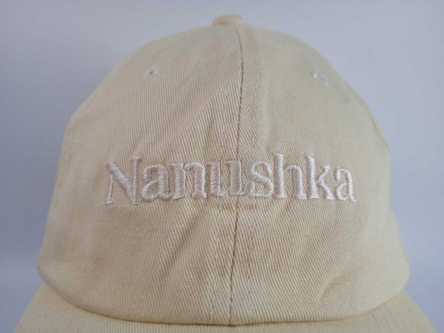 NANUSHKA Ladies Cr�me Yellow Cotton Val Embroidered Logo Cap One Size NEW