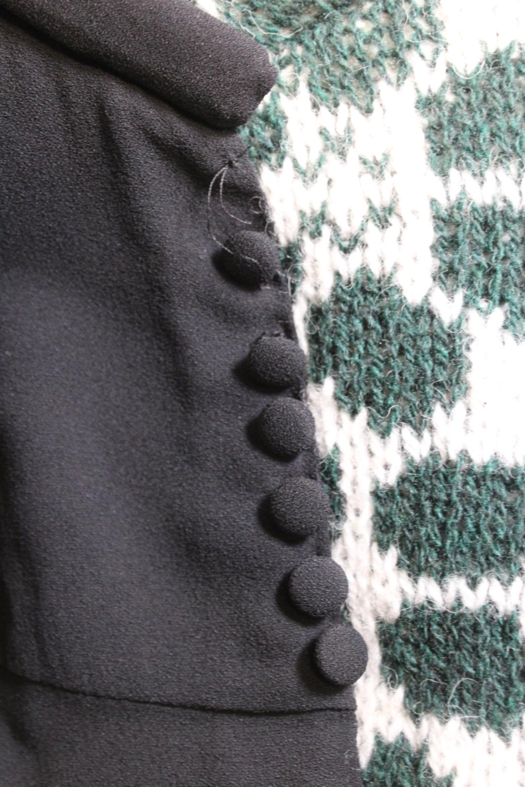 PRADA Ladies Sable Jacquard Black Green Knit Gown Maxi Dress IT42 UK10 NEW