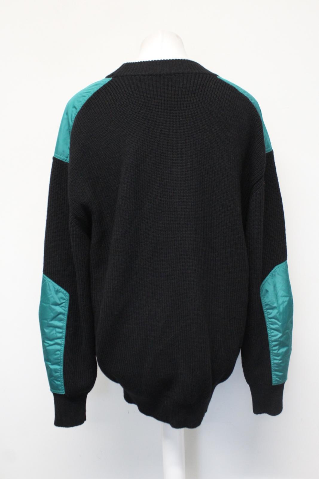 ISABEL MARANT Men's Denys Black Green Patch Ribbed Wool Blend Jumper L NEW