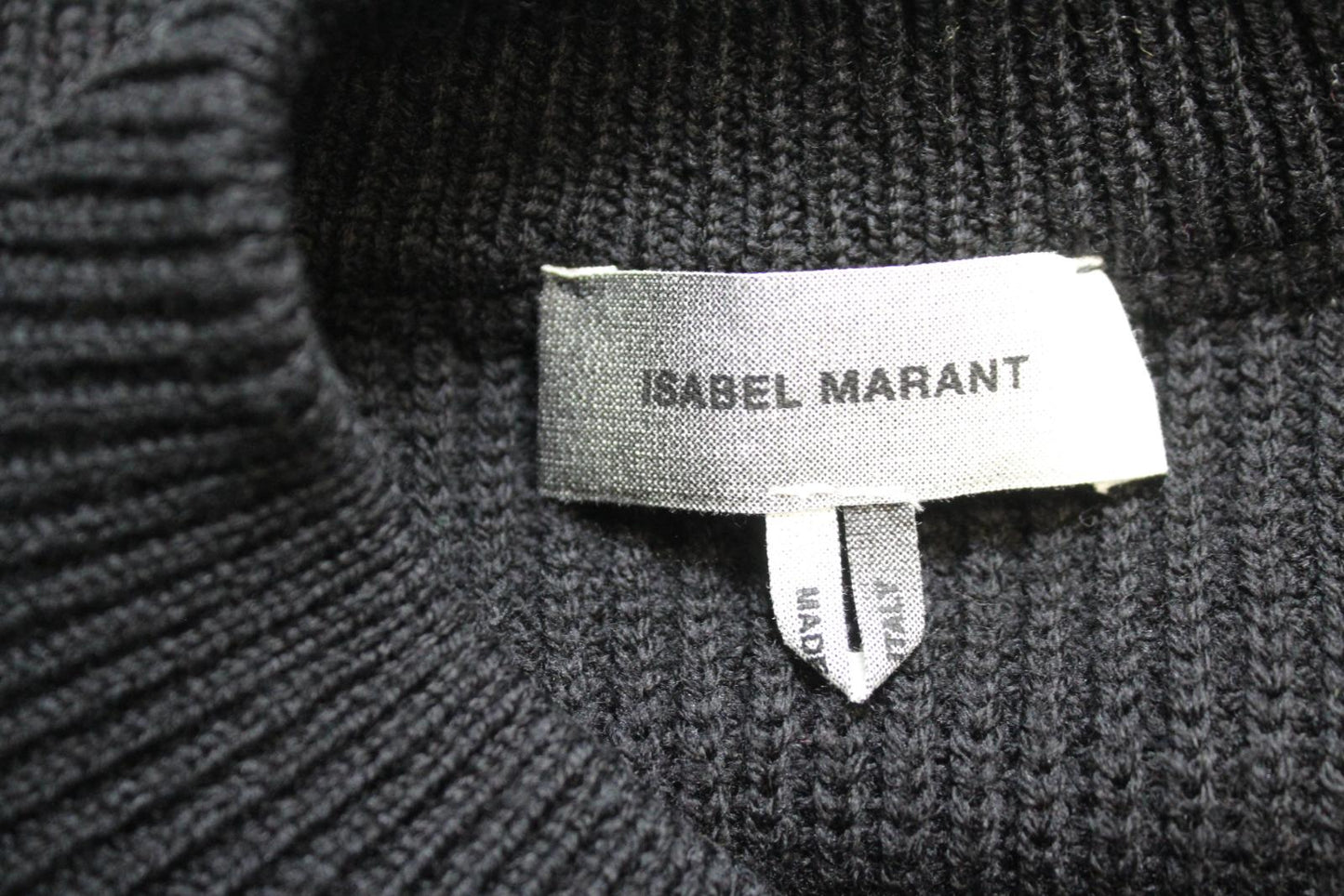 ISABEL MARANT Men's Denys Black Green Patch Ribbed Wool Blend Jumper L NEW