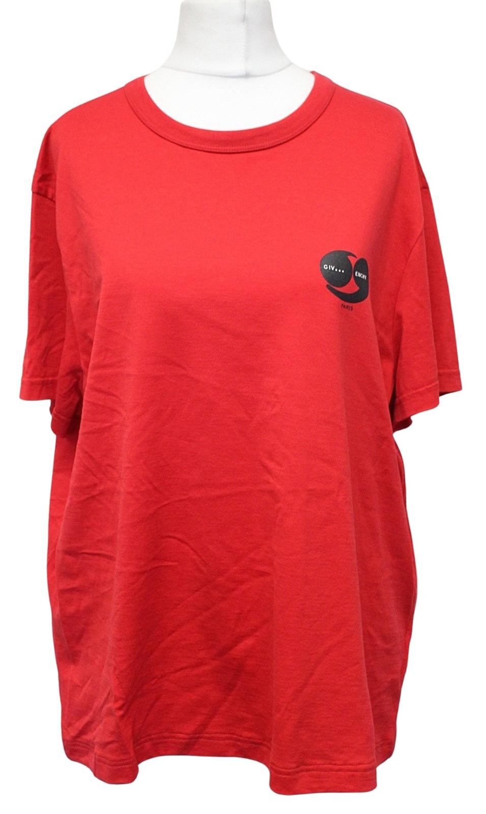 GIVENCHY Ladies Red Multi Large Back Logo Short Sleeve Cotton T-Shirt XS NEW