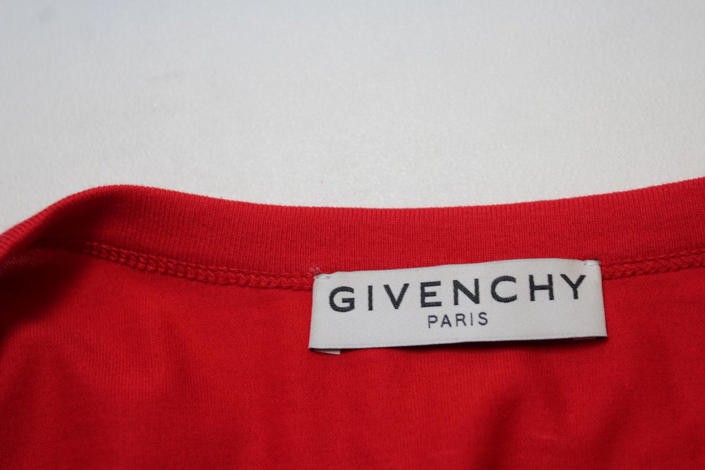 GIVENCHY Ladies Red Multi Large Back Logo Short Sleeve Cotton T-Shirt XS NEW