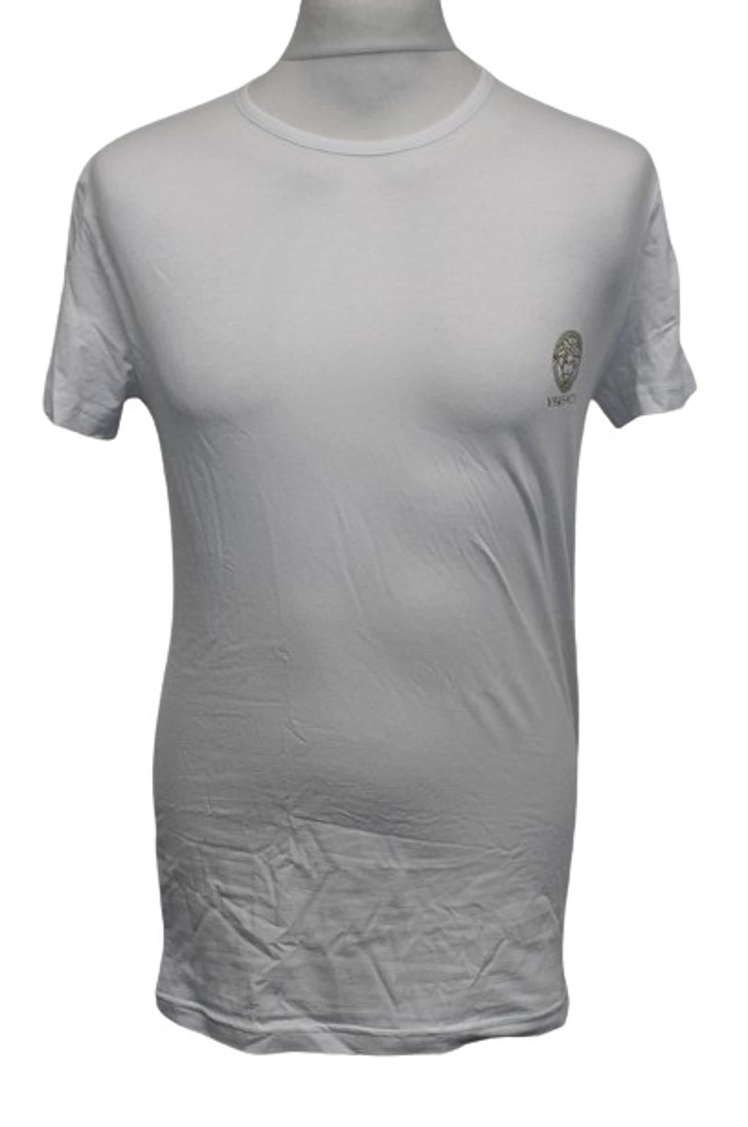 VERSACE Men's Optical White Short Sleeve Stretch Cotton Bi Pack T-Shirt 4/M NEW