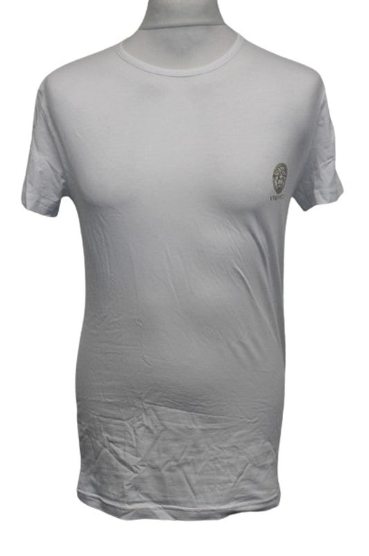VERSACE Men's Optical White Short Sleeve Stretch Cotton Bi Pack T-Shirt 4/M NEW