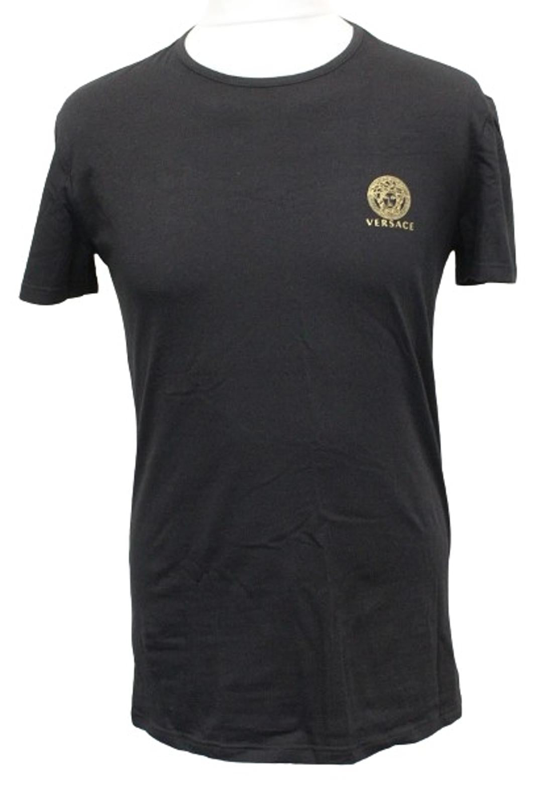 VERSACE Men's Black Short Sleeve Stretch Cotton Bi Pack T-Shirt 6/XL NEW