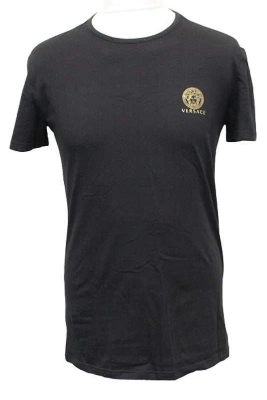 VERSACE Men's Black Short Sleeve Stretch Cotton Bi Pack T-Shirt 6/XL NEW