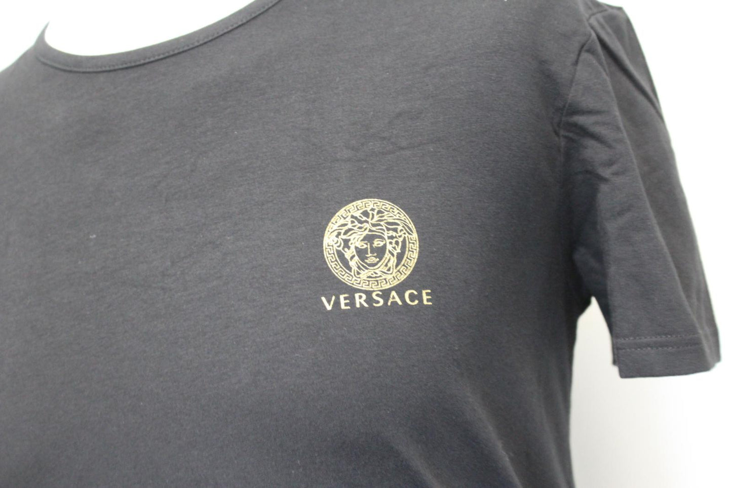 VERSACE Men's Black Short Sleeve Stretch Cotton Bi Pack T-Shirt 6/XL NEW