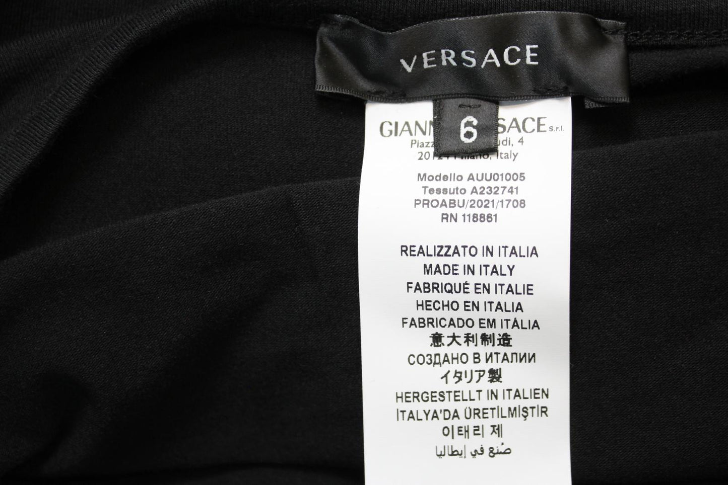 VERSACE Men's Black Short Sleeve Stretch Cotton Bi Pack T-Shirt 6/XL NEW