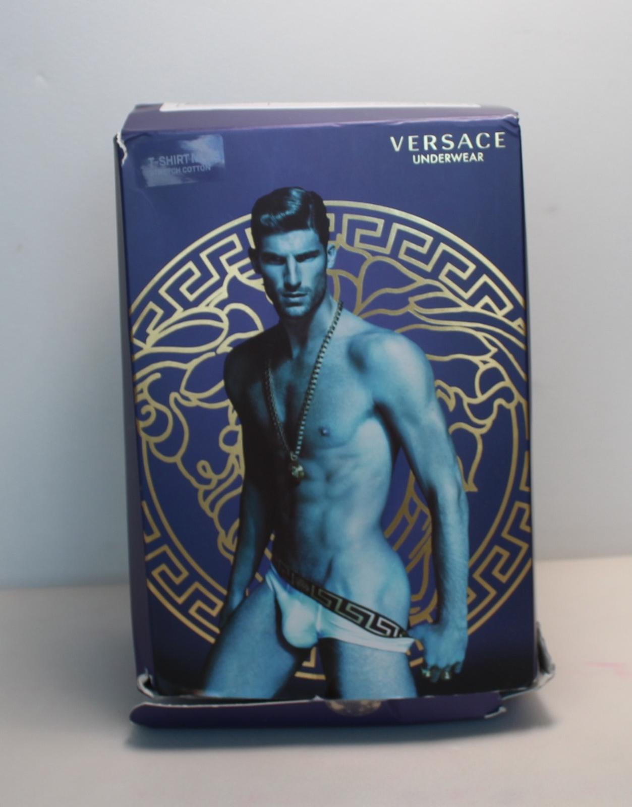 VERSACE Men's Black Short Sleeve Stretch Cotton Bi Pack T-Shirt 6/XL NEW