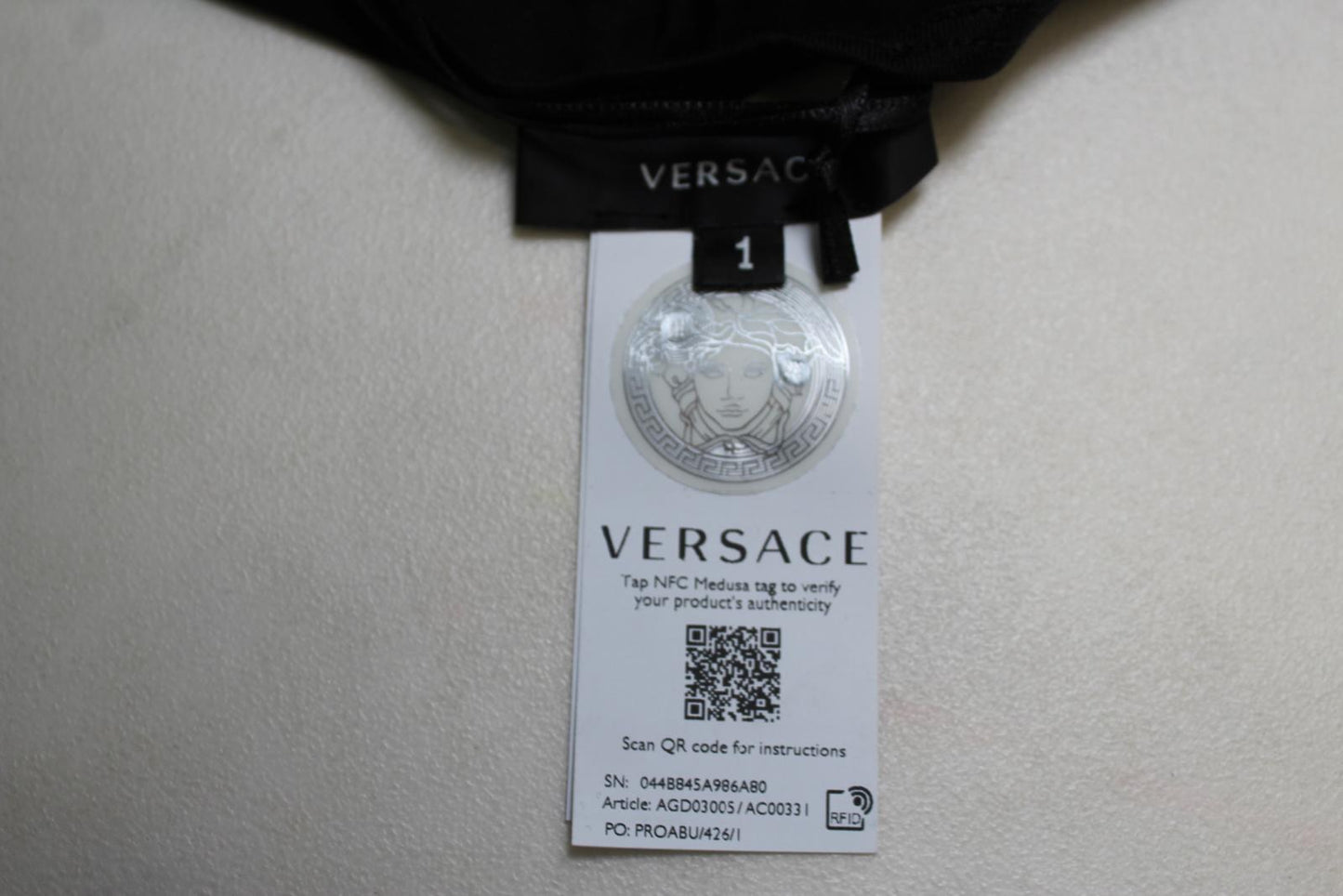 VERSACE Ladies Black Greca Details Medusa Cotton Sports Bra Top 1/UK32 NEW