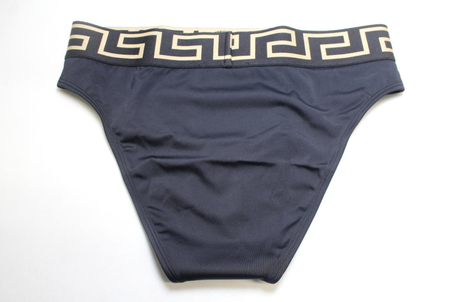 VERSACE Ladies Black Greca Logo Elasticated Waist Bikini Swim Bottoms 2/M NEW