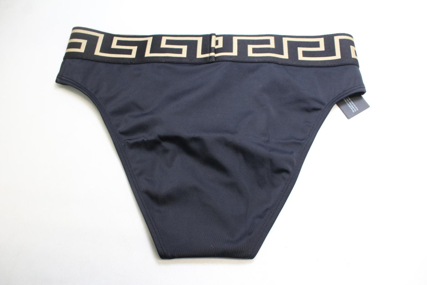 VERSACE Ladies Black Greca Medusa Logo Elasticated Waist Bikini Bottoms 2/M NEW