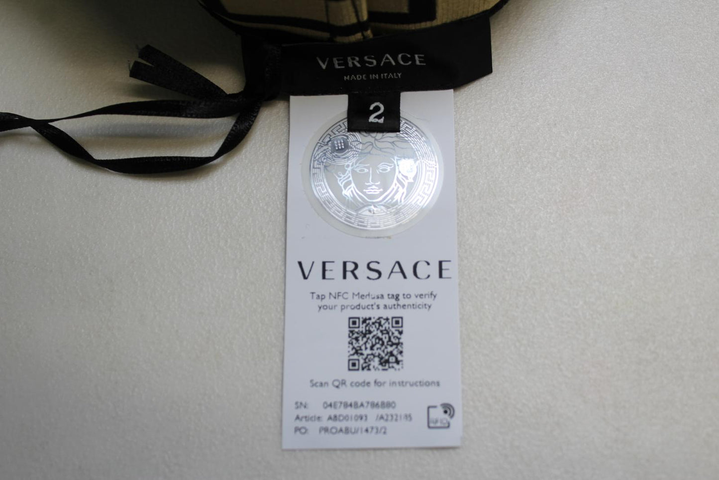 VERSACE Ladies Black Greca Medusa Logo Elasticated Waist Bikini Bottoms 2/M NEW