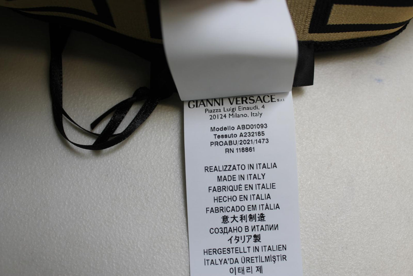 VERSACE Ladies Black Greca Medusa Logo Elasticated Waist Bikini Bottoms 1/S NEW