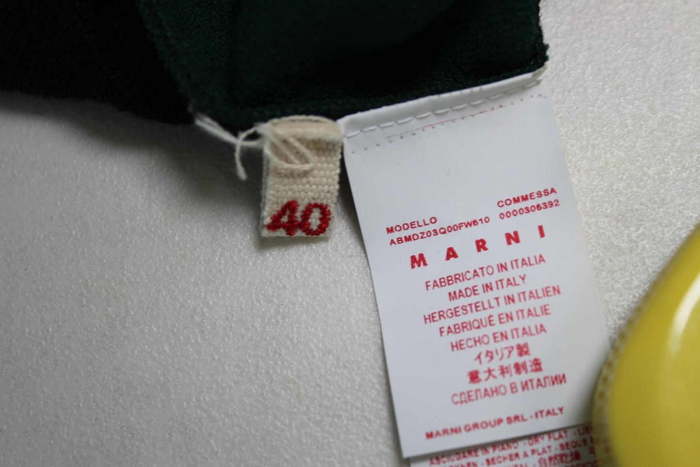 MARNI Ladies Green Black Sleeveless Ruffled Wool Cotton Blend Dress IT40 UK8 NEW