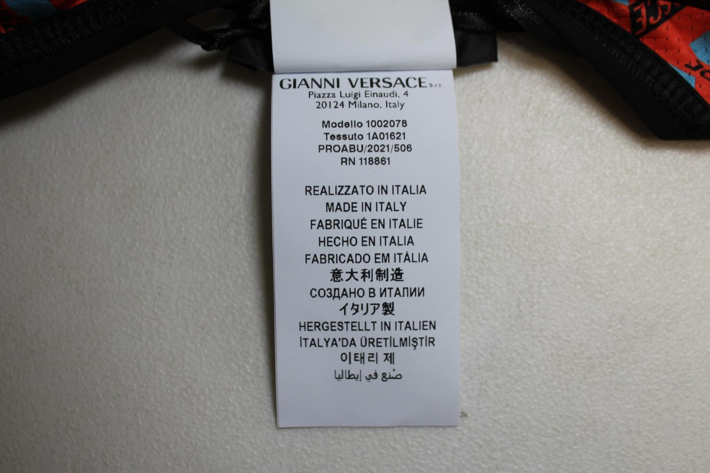 VERSACE Ladies LA Greca Black Orange Monogram Racer Back Sports Bra 4/UK38 NEW