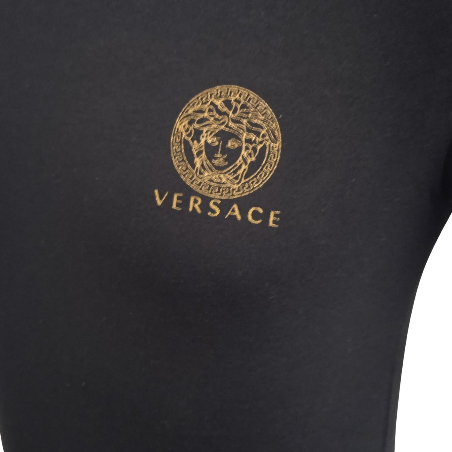 VERSACE Men's Black Cotton Blend Short Sleeve T-Shirt Bi-Pack Size 4/L NEW