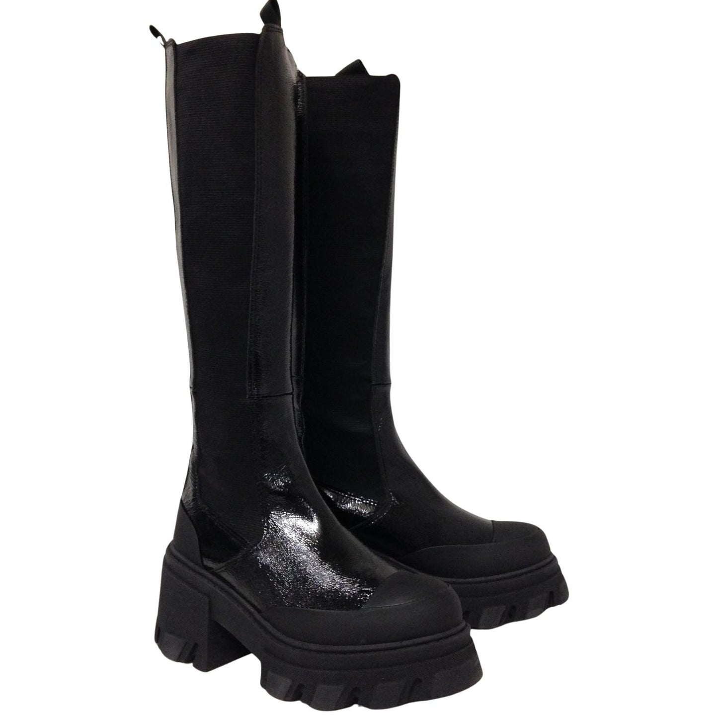GANNI Cleated 80 High Heel Knee High Chelsea Boot Ladies Shoe UK5 NEW RRP 495