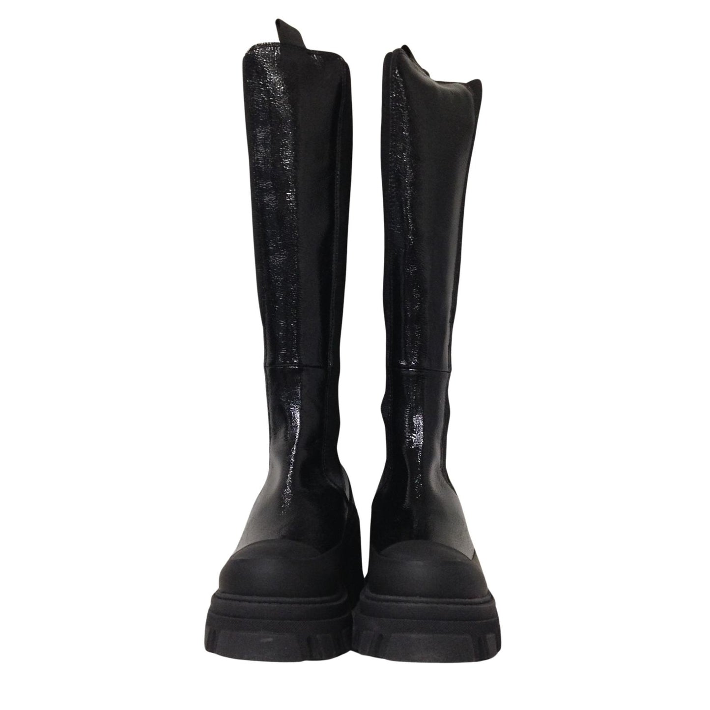 GANNI Cleated 80 High Heel Knee High Chelsea Boot Ladies Shoe UK5 NEW RRP 495