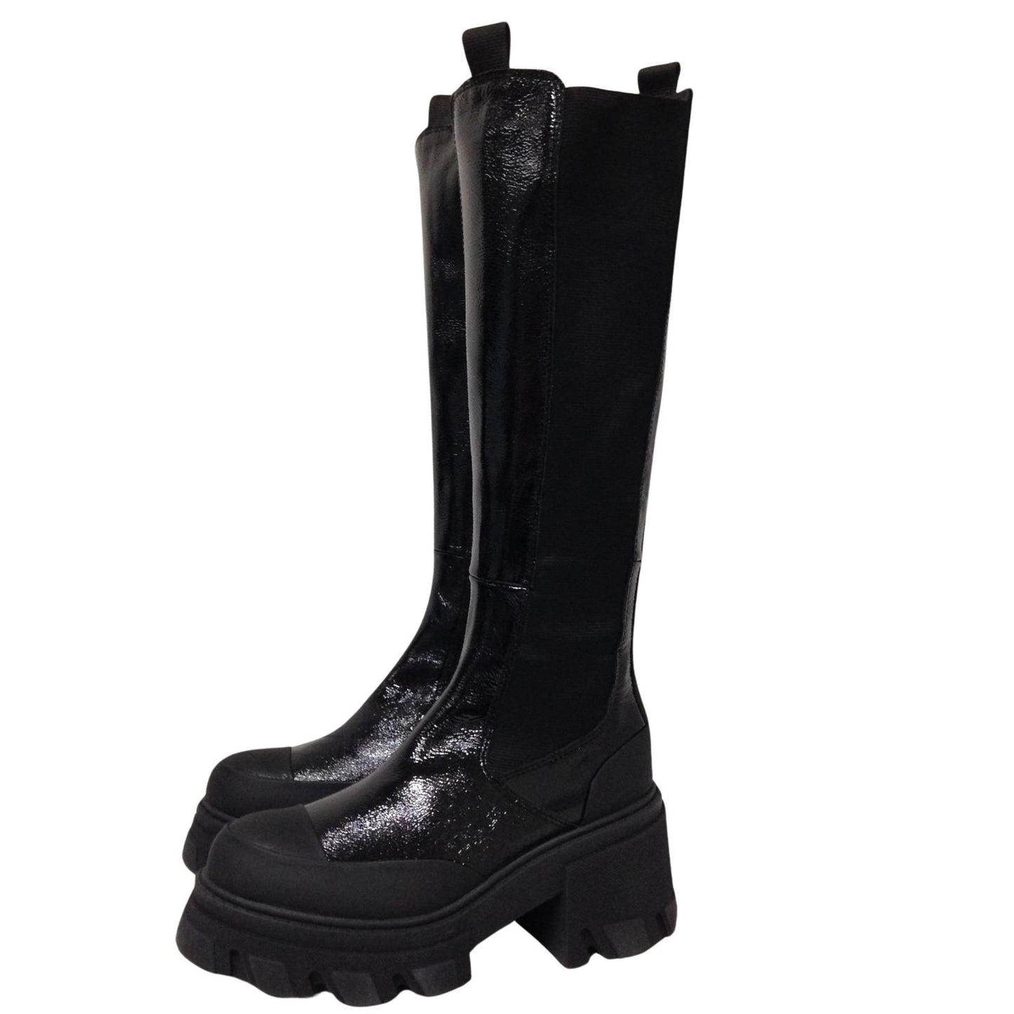 GANNI Cleated 80 High Heel Knee High Chelsea Boot Ladies Shoe UK5 NEW RRP 495