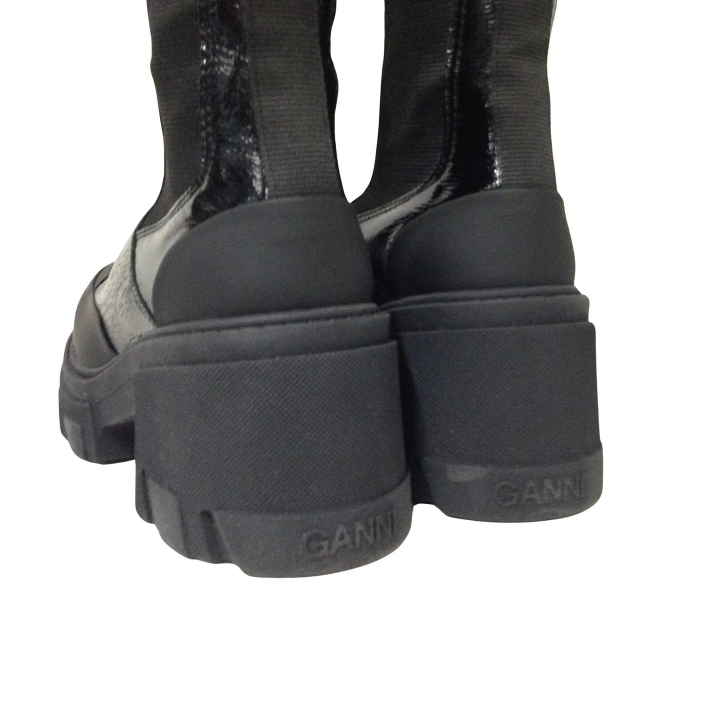 GANNI Cleated 80 High Heel Knee High Chelsea Boot Ladies Shoe UK5 NEW RRP 495