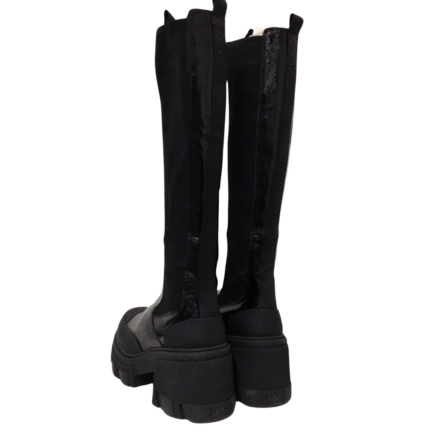 GANNI Cleated 80 High Heel Knee High Chelsea Boot Ladies Shoe UK5 NEW RRP 495