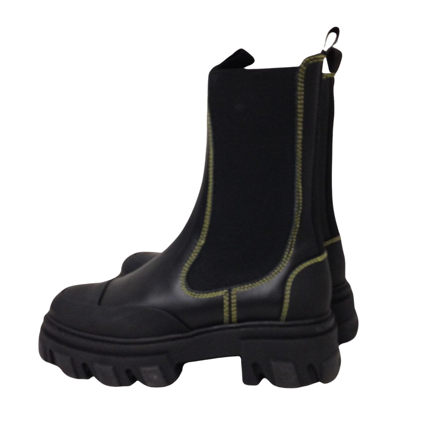 GANNI Leather Black Rubber Chunky Sole Ladies Chelsea Boot Shoe UK3 NEW RRP 335