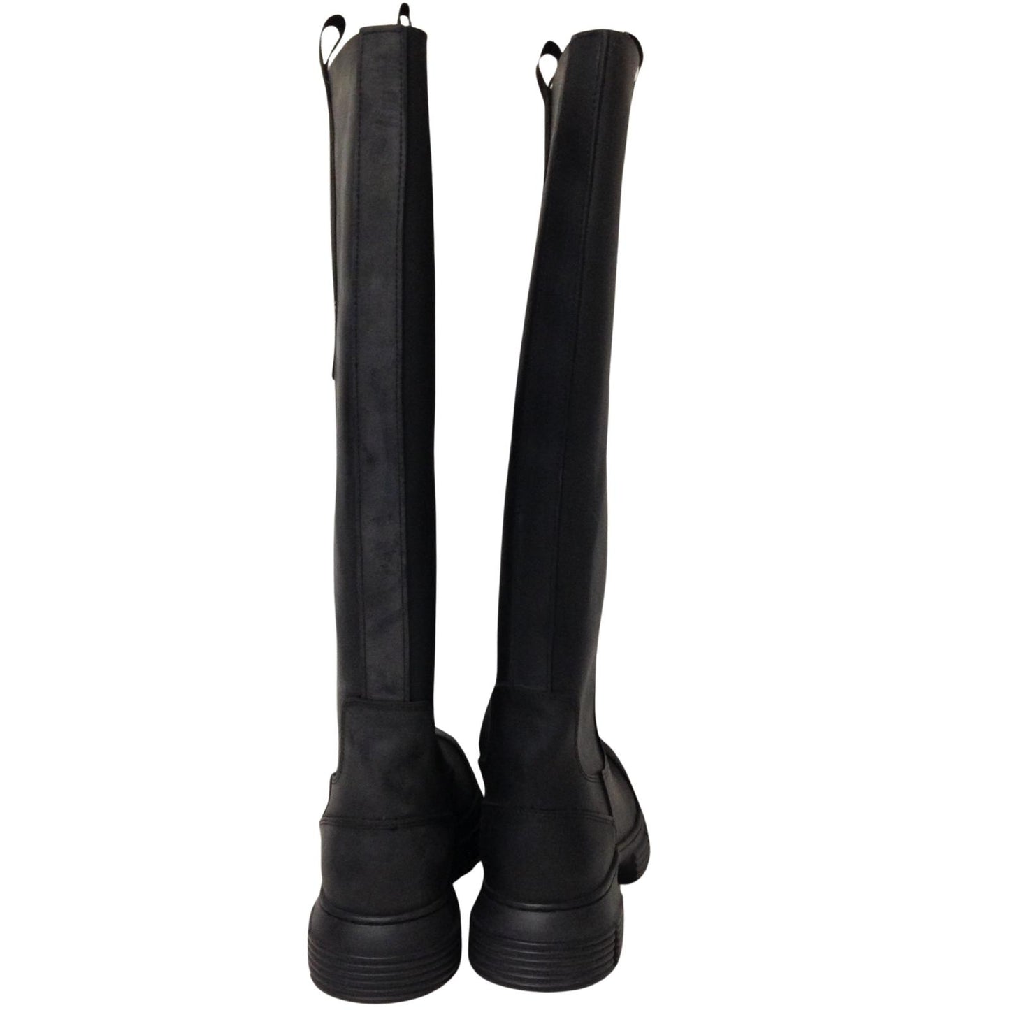GANNI Flat Round Toe Knee High Wellington Boot Slip On Ladies UK7 NEW RRP 445