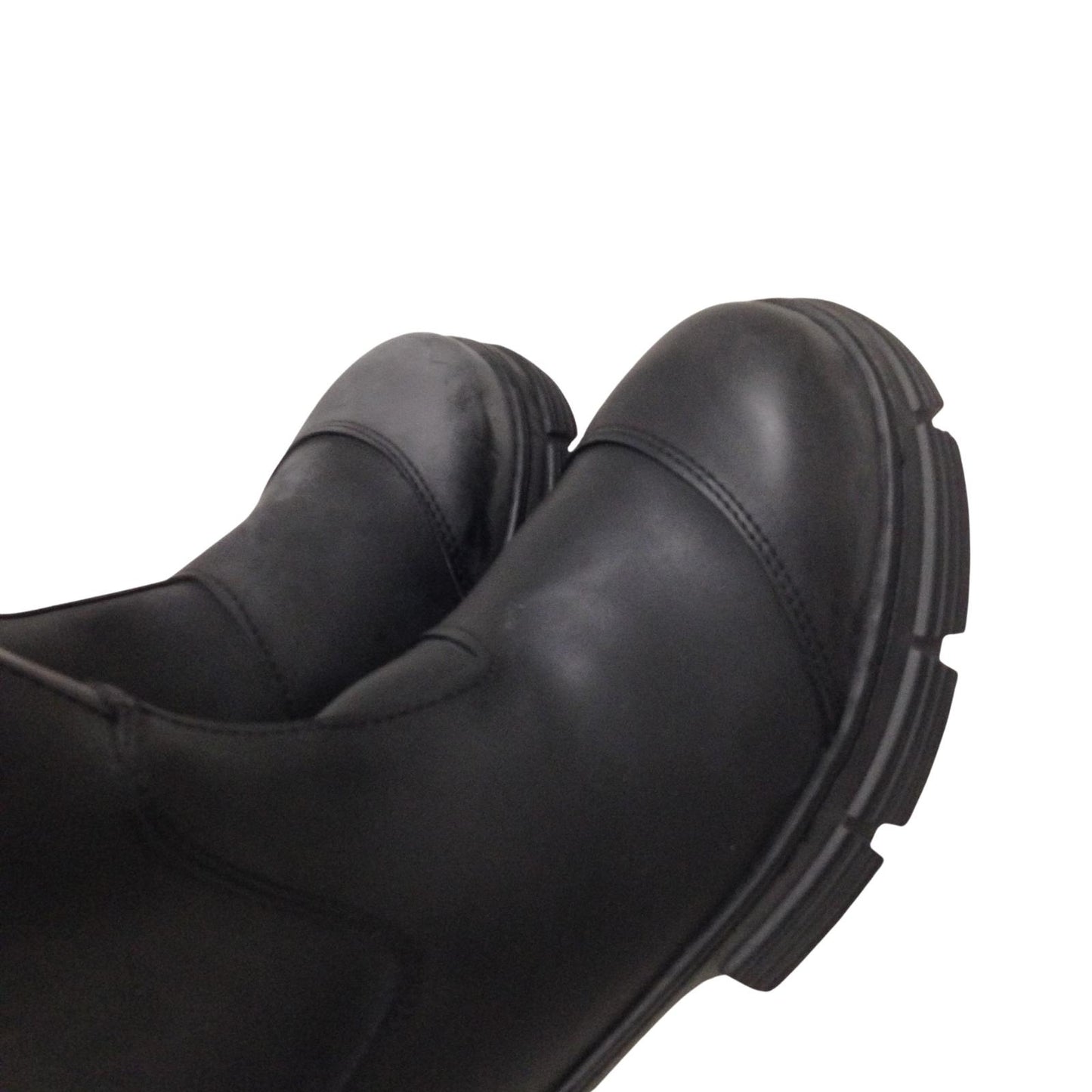 GANNI Flat Round Toe Knee High Wellington Boot Slip On Ladies UK7 NEW RRP 445