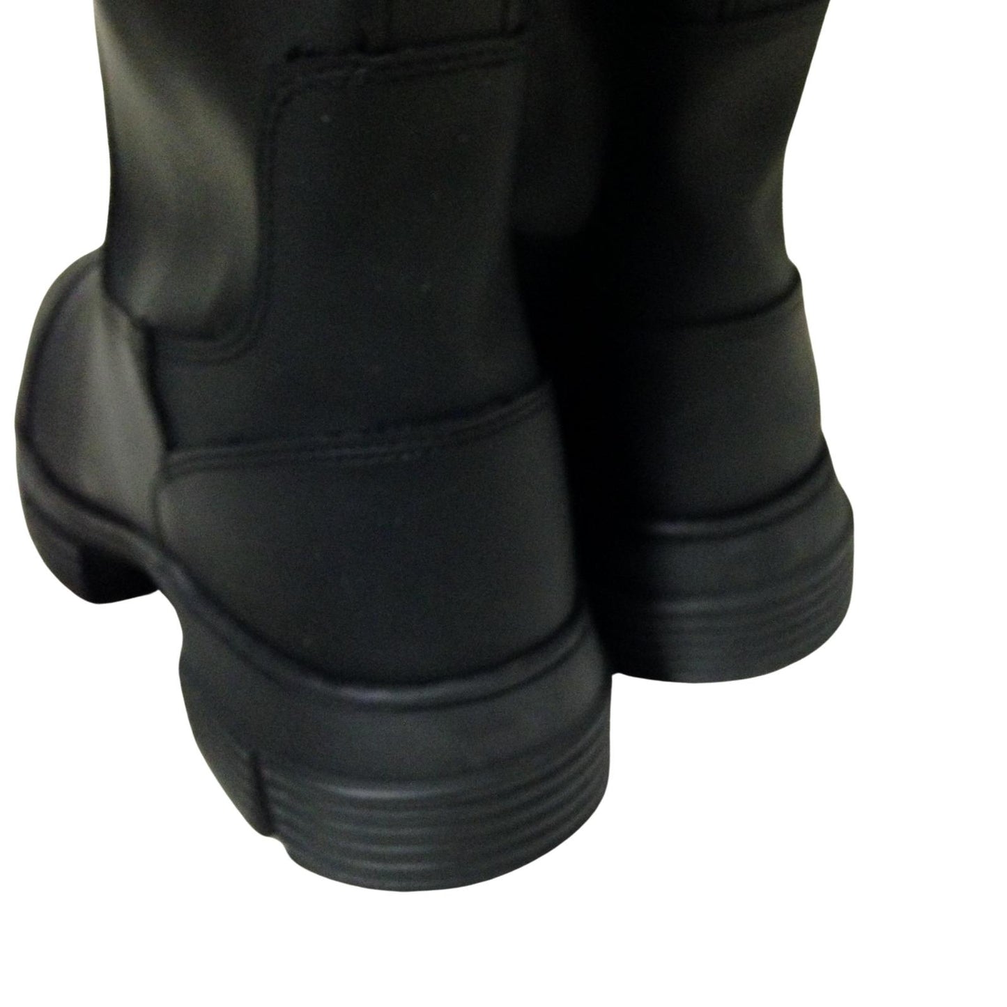GANNI Recycled Rubber Round Toecap Black Slip On Wellington Boot UK6 NEW RRP 215