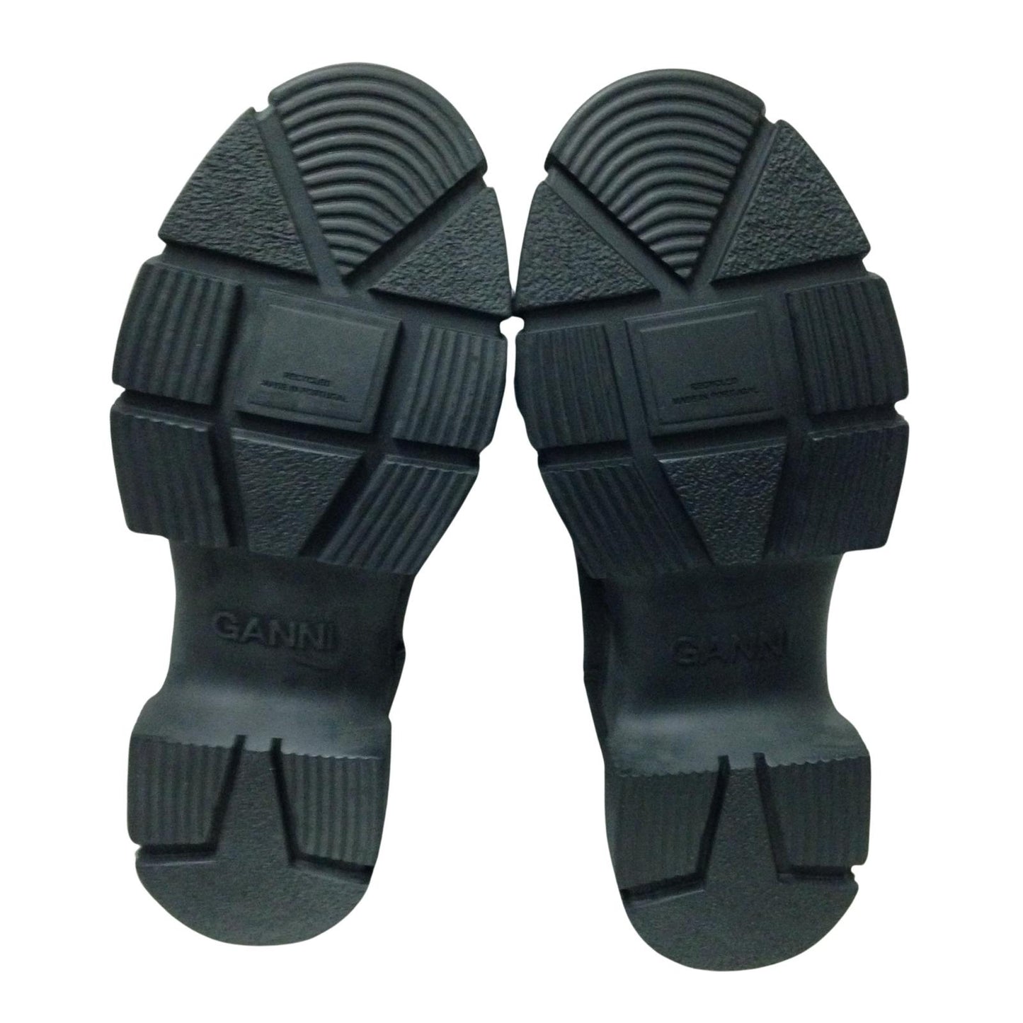 GANNI Recycled Rubber Round Toecap Black Slip On Wellington Boot UK6 NEW RRP 215