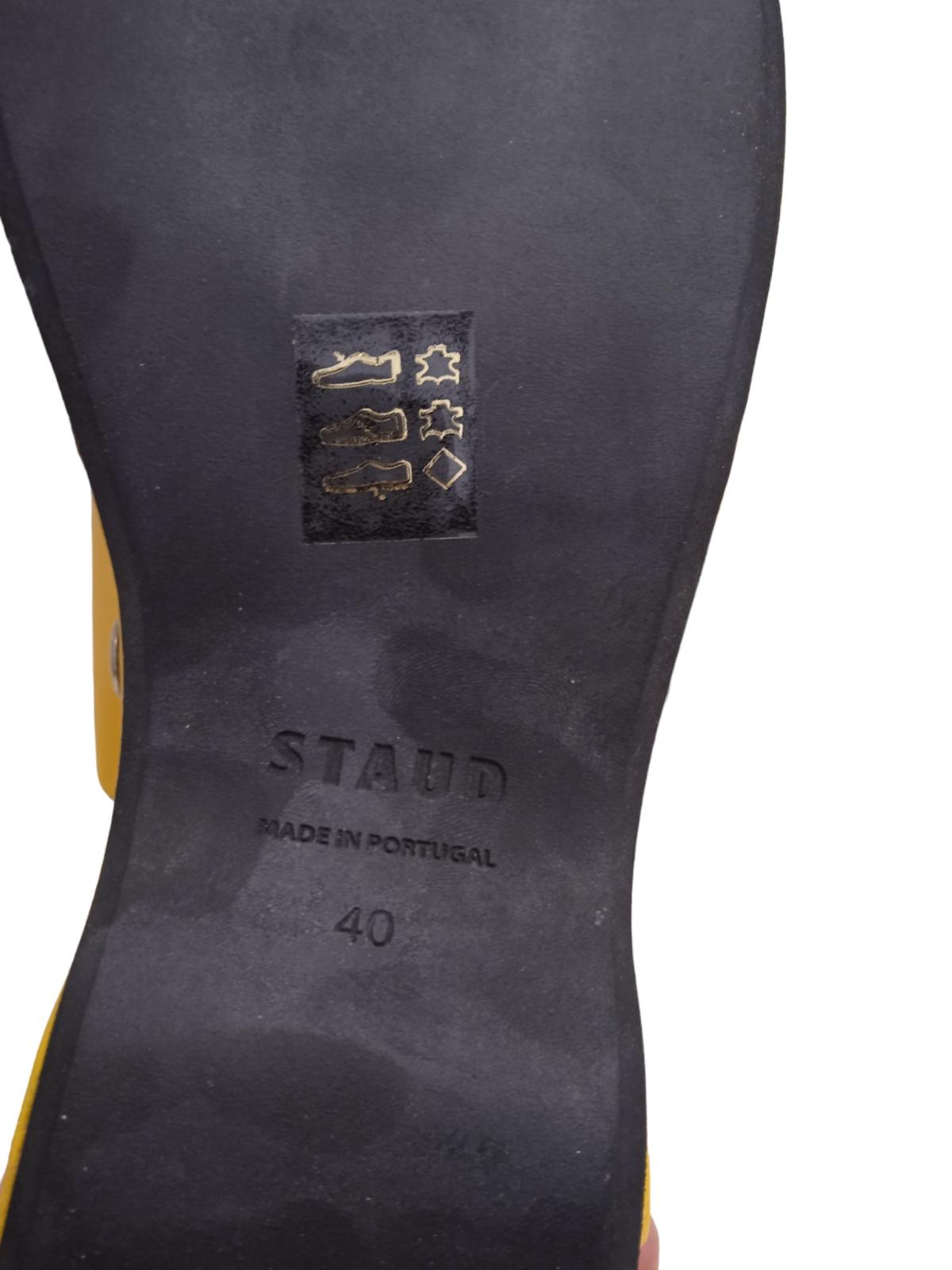 STAUD Remi 60 Platform Shoes Leather Sandals Yellow EU40 UK7 NEW RRP350
