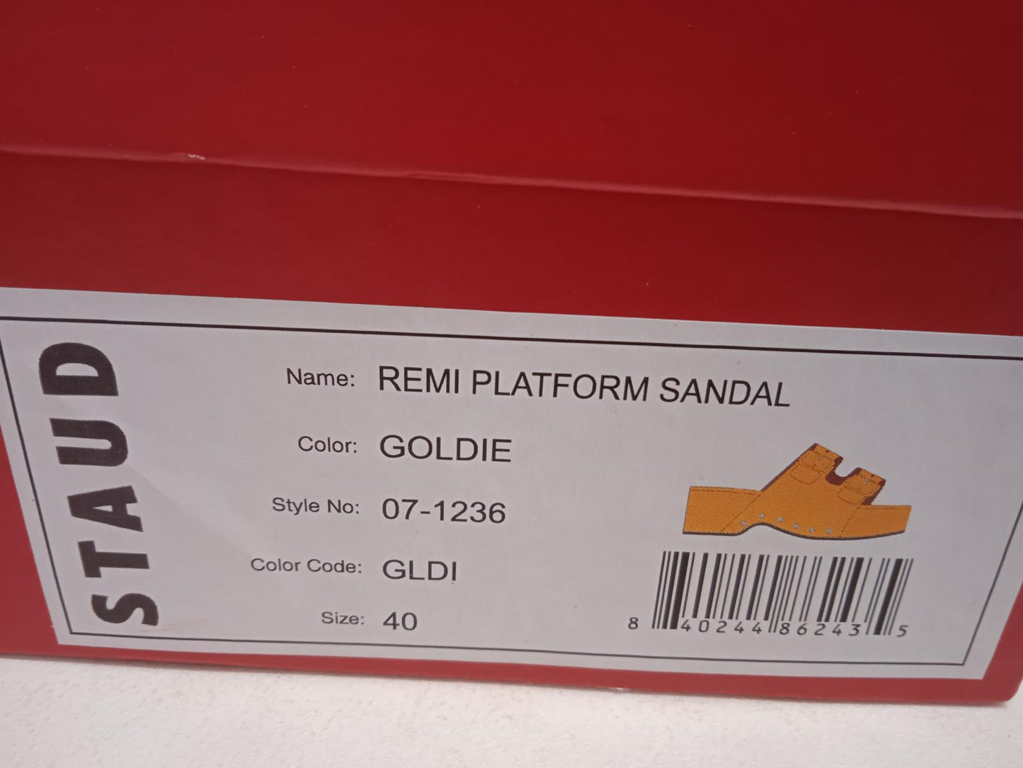 STAUD Remi 60 Platform Shoes Leather Sandals Yellow EU40 UK7 NEW RRP350