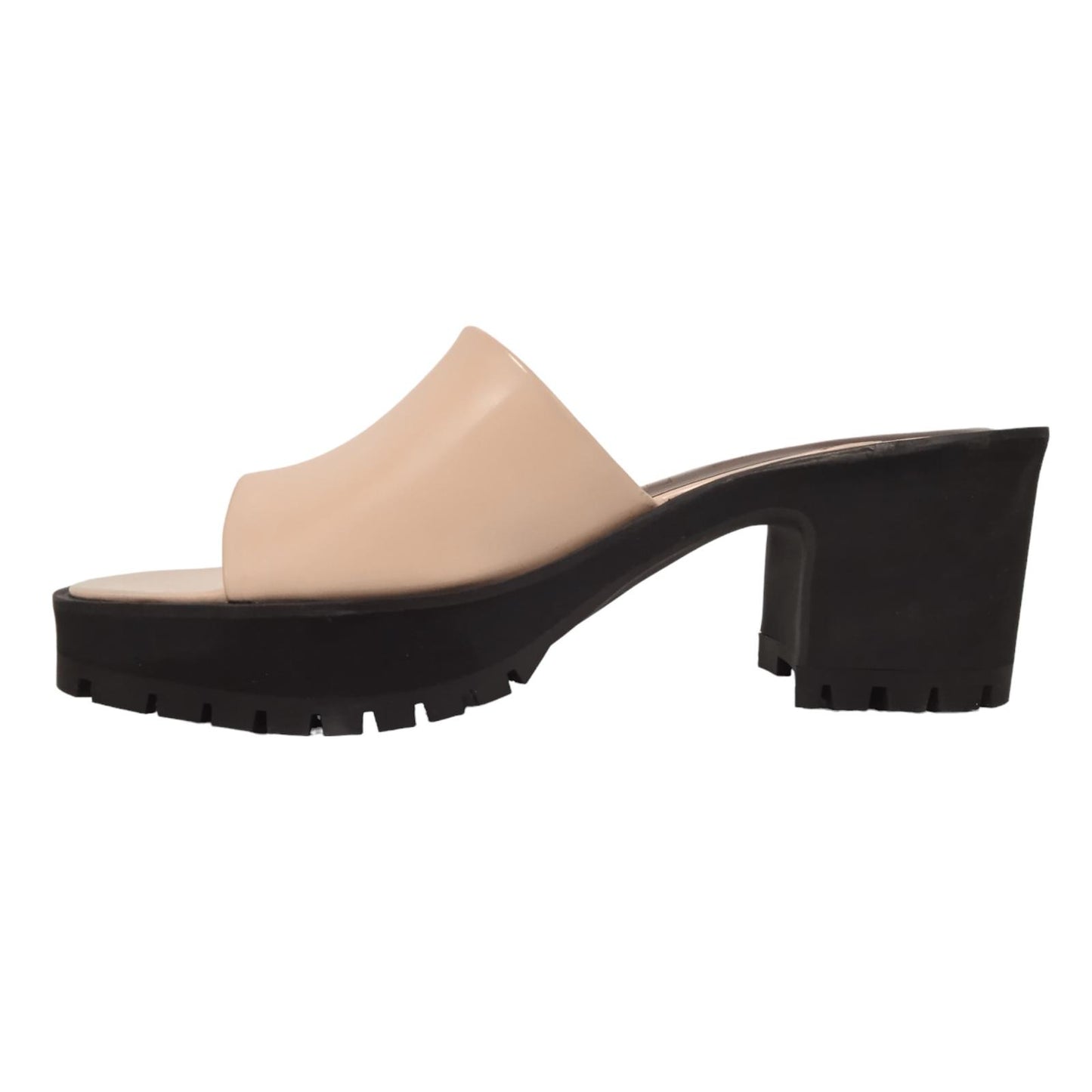 STAUD Ladies Beige Leather Amber Platform Mule Sandals EU37 UK4 RRP150 NEW