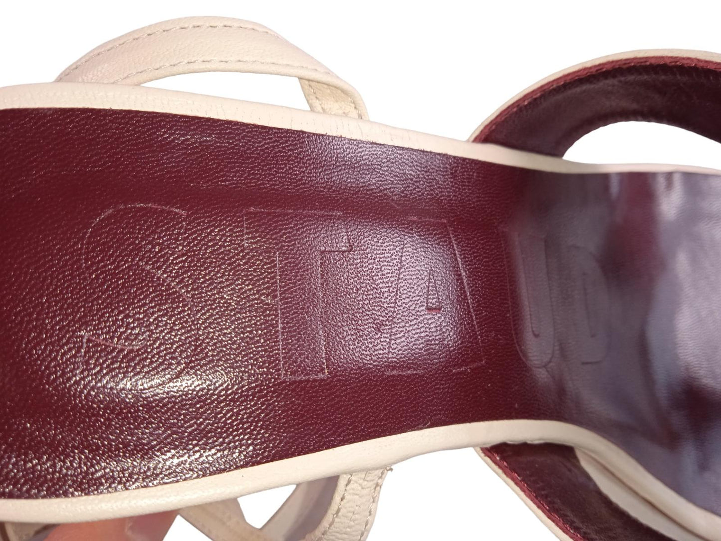 STAUD Ladies White & Gold Adora Lace-Up Thong Sandals EU37 UK4 RRP300 NEW