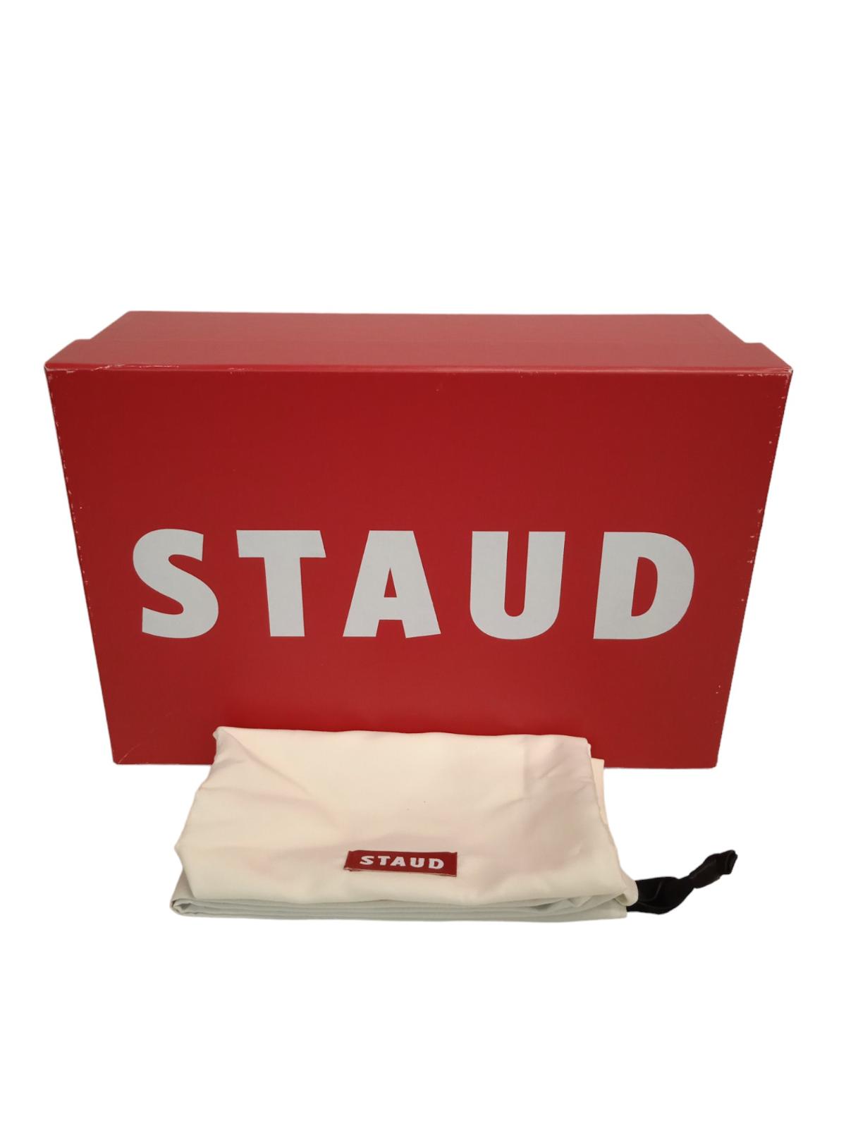 STAUD Ladies Frankie Brown Ruched Leather Heeled Sandals EU40 UK7 NEW RRP310