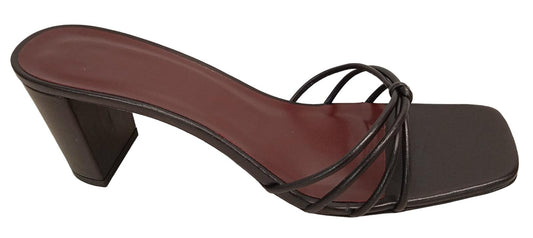 STAUD Ladies Pippa 70 Knotted Leather Heels Sandals Black EU38 UK5 NEW RRP295