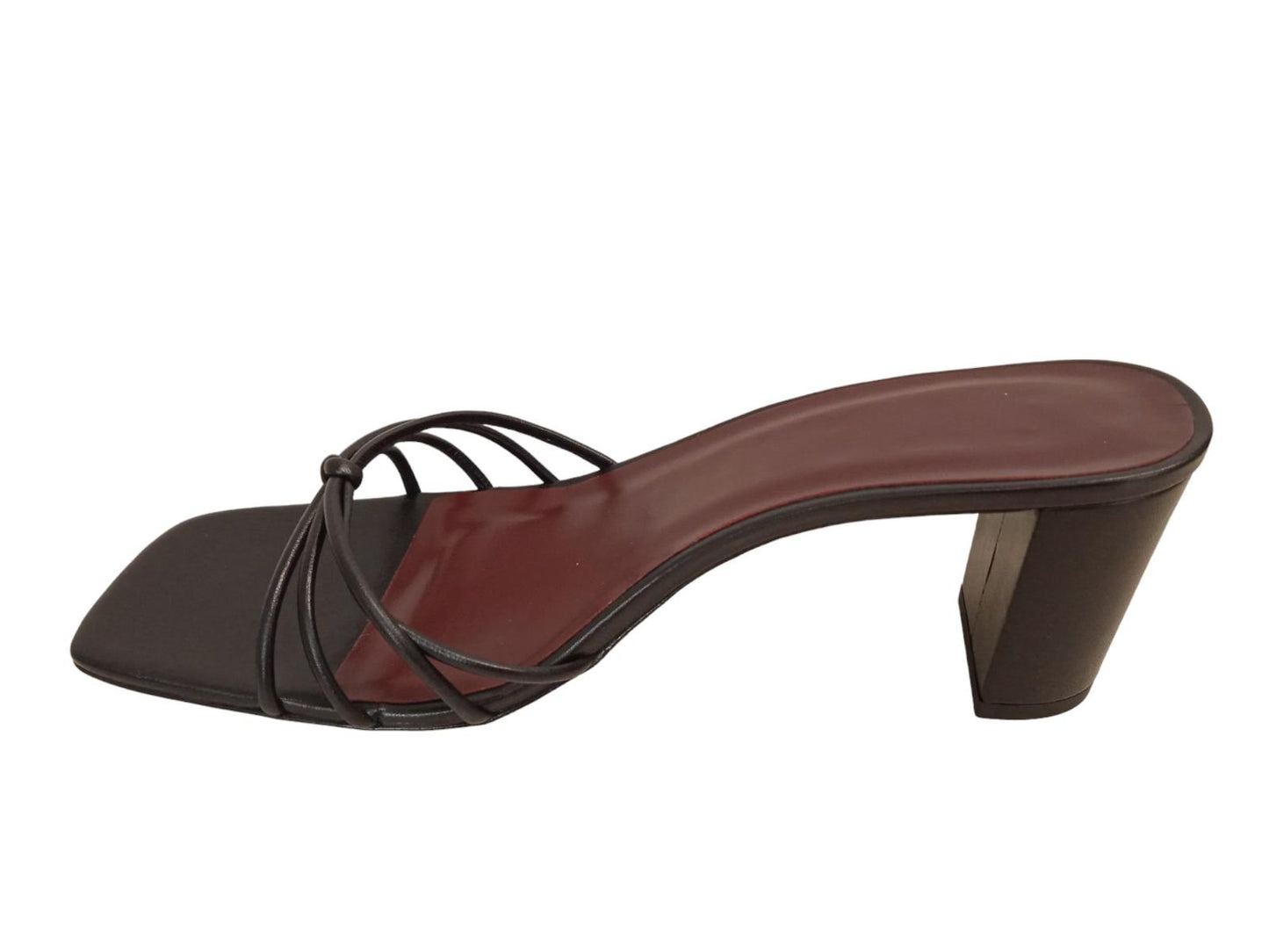 STAUD Ladies Pippa 70 Knotted Leather Heels Sandals Black EU38 UK5 NEW RRP295