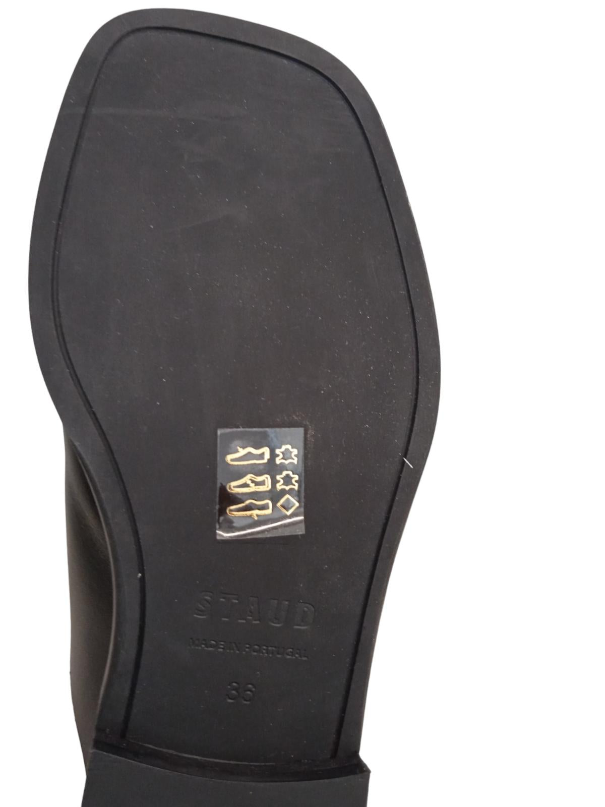 STAUD Ladies Remi Buckle Leather Slide Sandals Black EU36 UK3 NEW RRP250