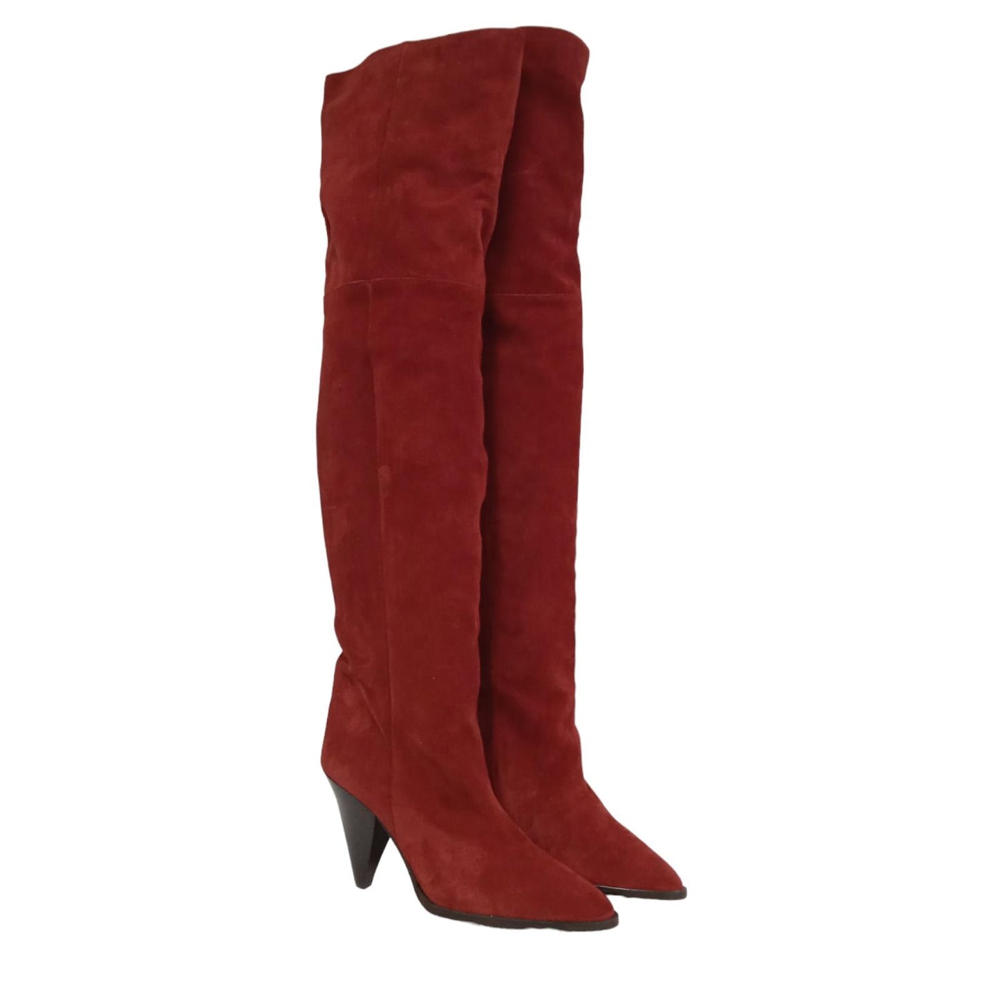 ISABEL MARANT Ladies Burnt Red Suede Over the Knee Boots EU39 UK6 RRP973 NEW
