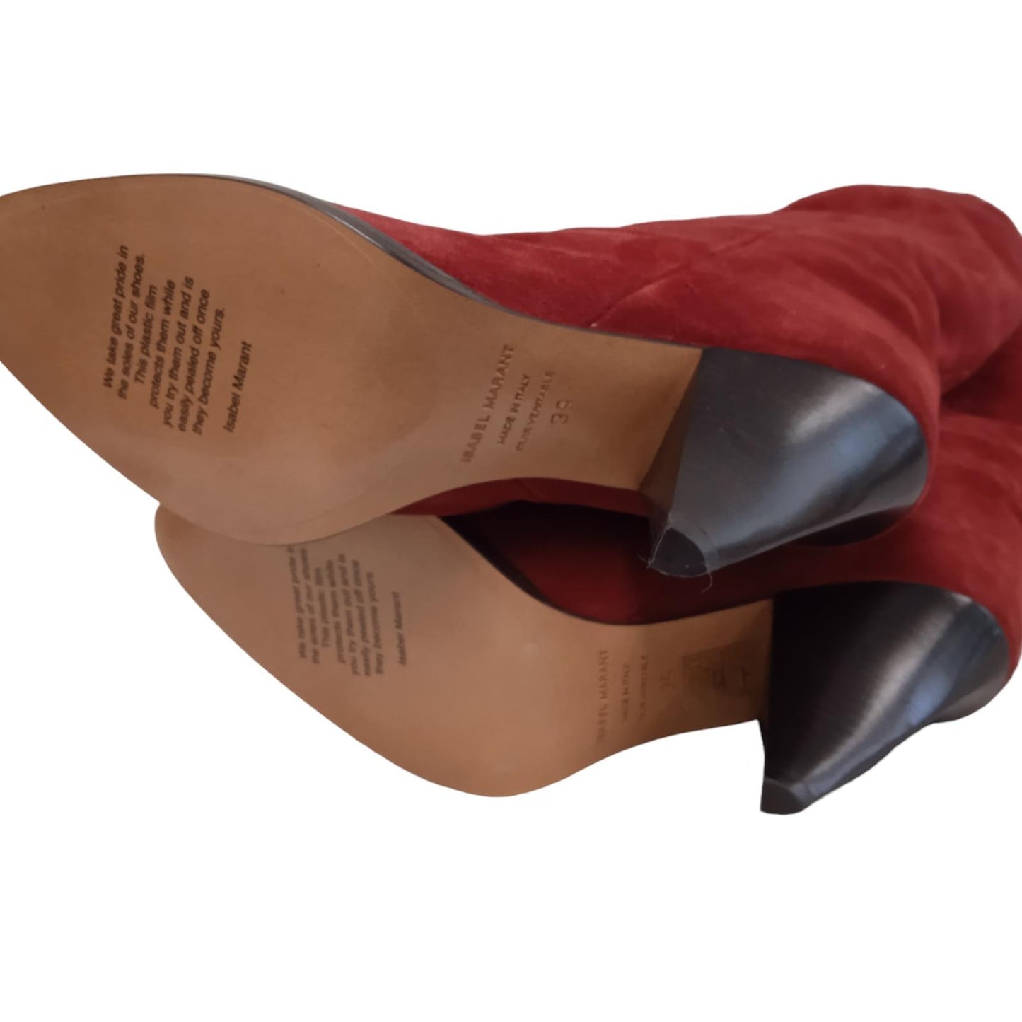 ISABEL MARANT Ladies Burnt Red Suede Over the Knee Boots EU39 UK6 RRP973 NEW