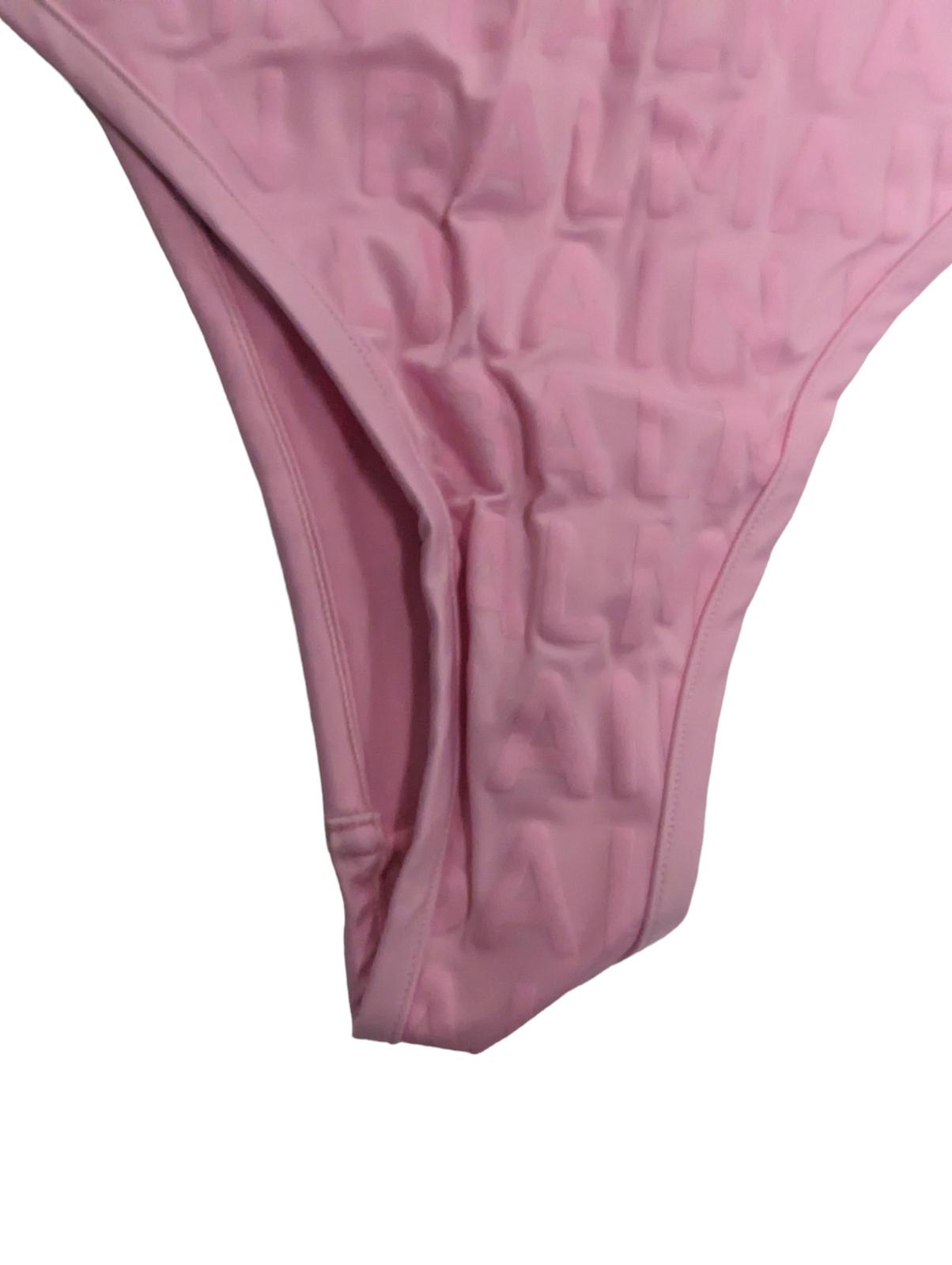 BALMAIN Light Pink Swimming Costumes Scoop Neck Print Ladies UK 8 NEW RRP 450
